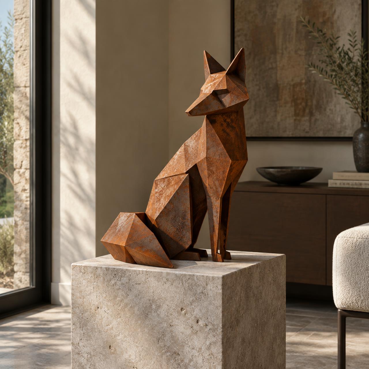 Scultura poligonale in corten